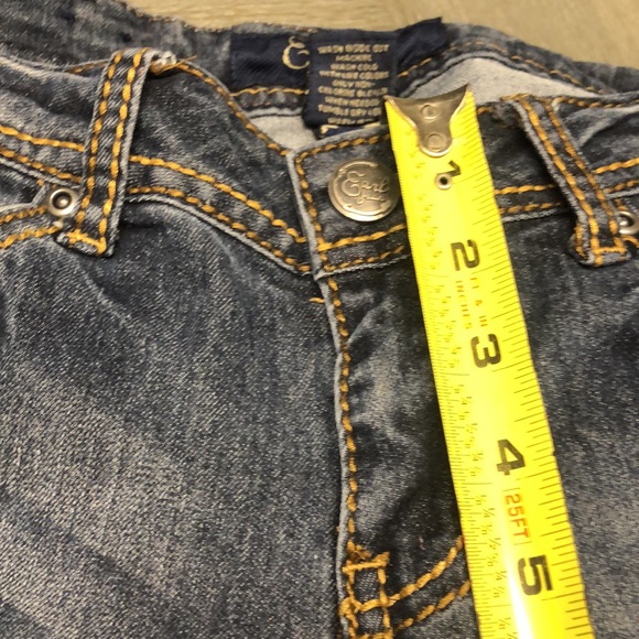 EARL JEAN BLUE Dark blue 5 pocket jeans. Junior Size 5. Pant length is 30” - Picture 8 of 9